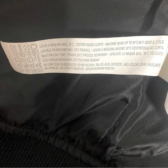Zara Black Diamond Quilted Bomber Jacket with Pockets Full Zip Unique Y2K EUC - Picture 10 of 13